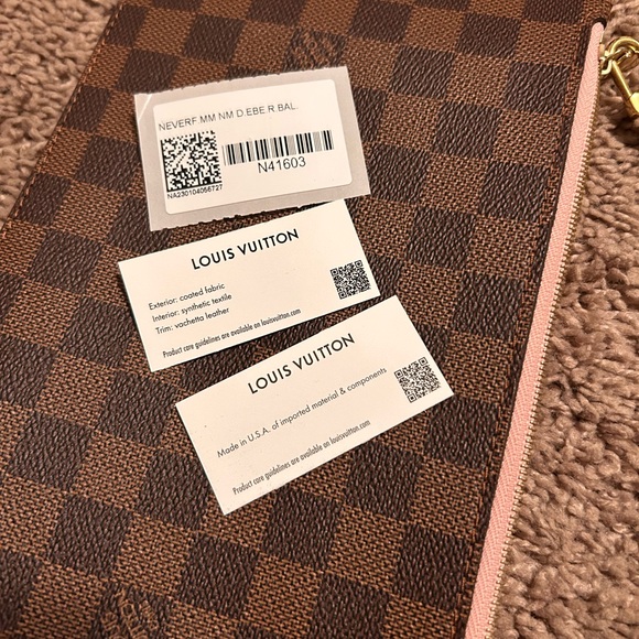 Authentic Louis Vuitton Damier Ebene Neverfull GM Pochette Wristlet - Picture 7 of 7